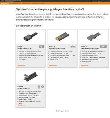 Système d'expertise pour guidage linéaires drylin